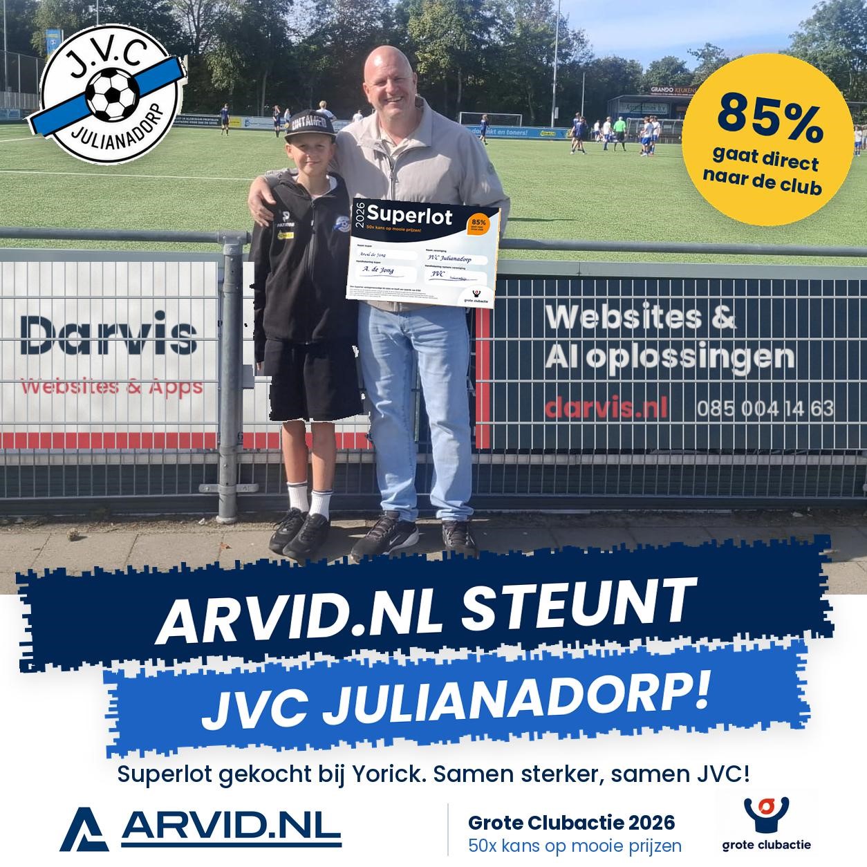 ⚽💙 ARVID.NL steunt JVC met een Superlot!